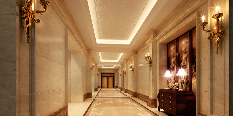 Освещение коридора гостиницы